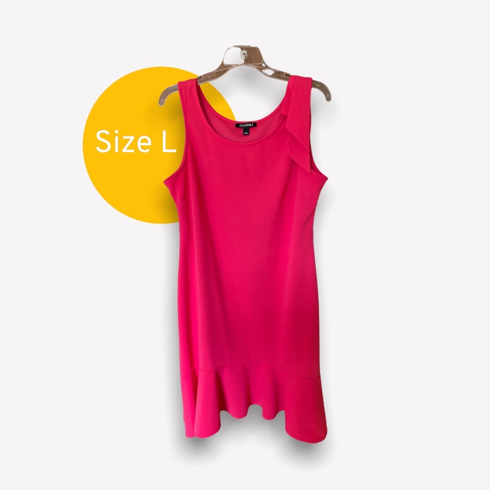 Hot Pink Sleeveless Dress with Ruffle Bottom
